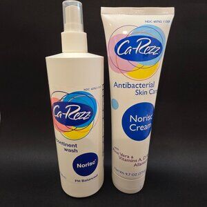 NEW Set of 2 Ca-Rezz Antibacterial Skin Care Cream 9.7 Oz Incontinent Wash 16 oz